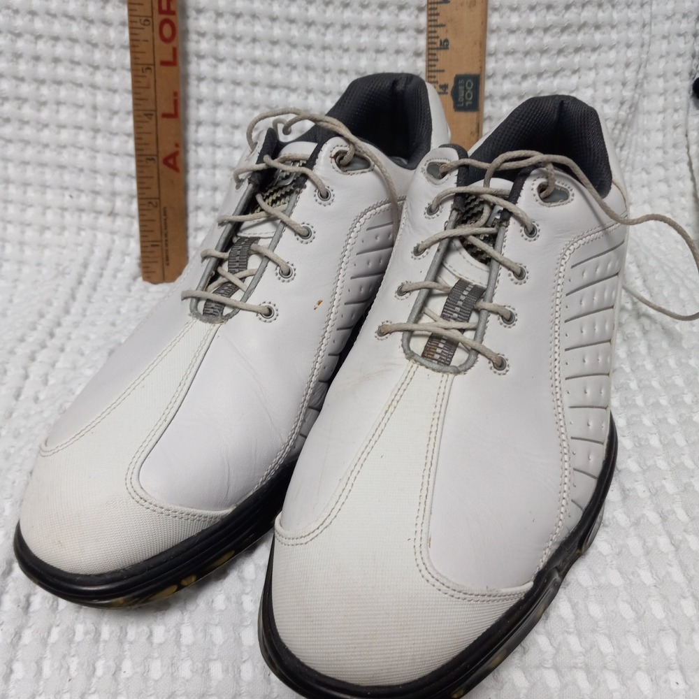 Footjoy FJ Sport Golf Shoes 53197 White Black Men's Size 11M Spikes Flex Zone
